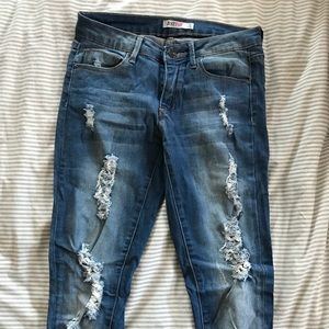 JustFab Ripped Skinny Jeans